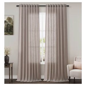 NanSpring Apricot Linen Look Curtains 52”x96” (set 2 of 2)